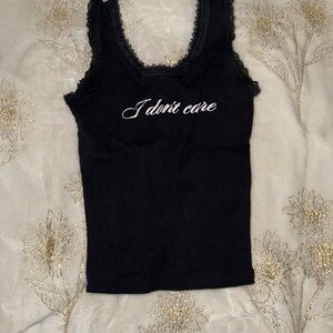 Obsessive Love Black Lace Trim Tank Top